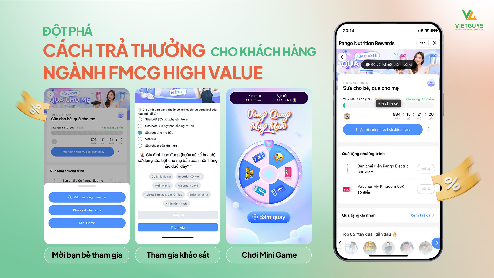 Đột phá cách trả thưởng cho khách hàng ngành FMCG High Value (tã, sữa,...)